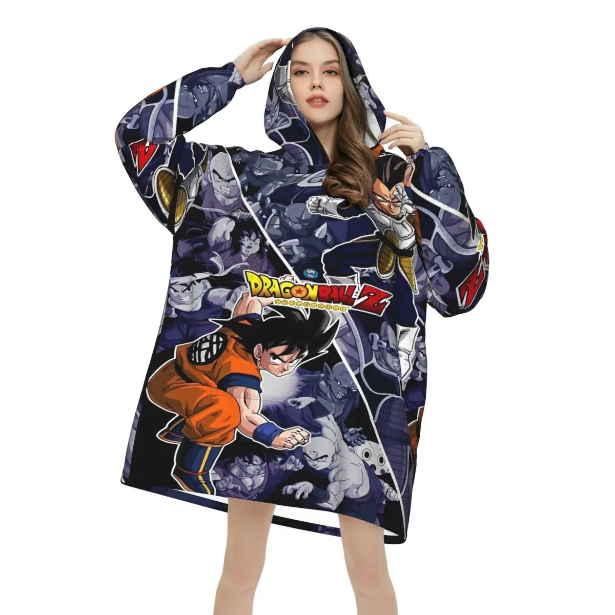 Dragon Ball DragonBall Anime couverture à capuche couverture portable grande avec poche sac de couchage chaud doux confortable Onesie