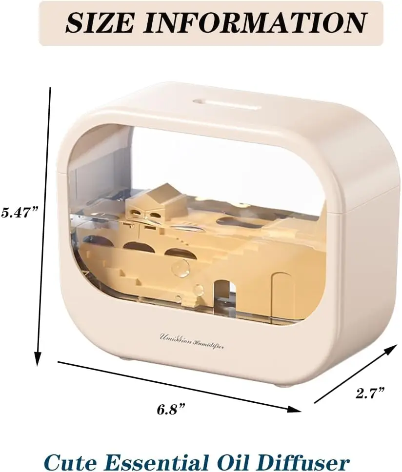 Cute Humidifier with 7 LED Light Colors, Waterless Auto Shut-Off & Timer Setting Cool Mist Humidifier Diffuser