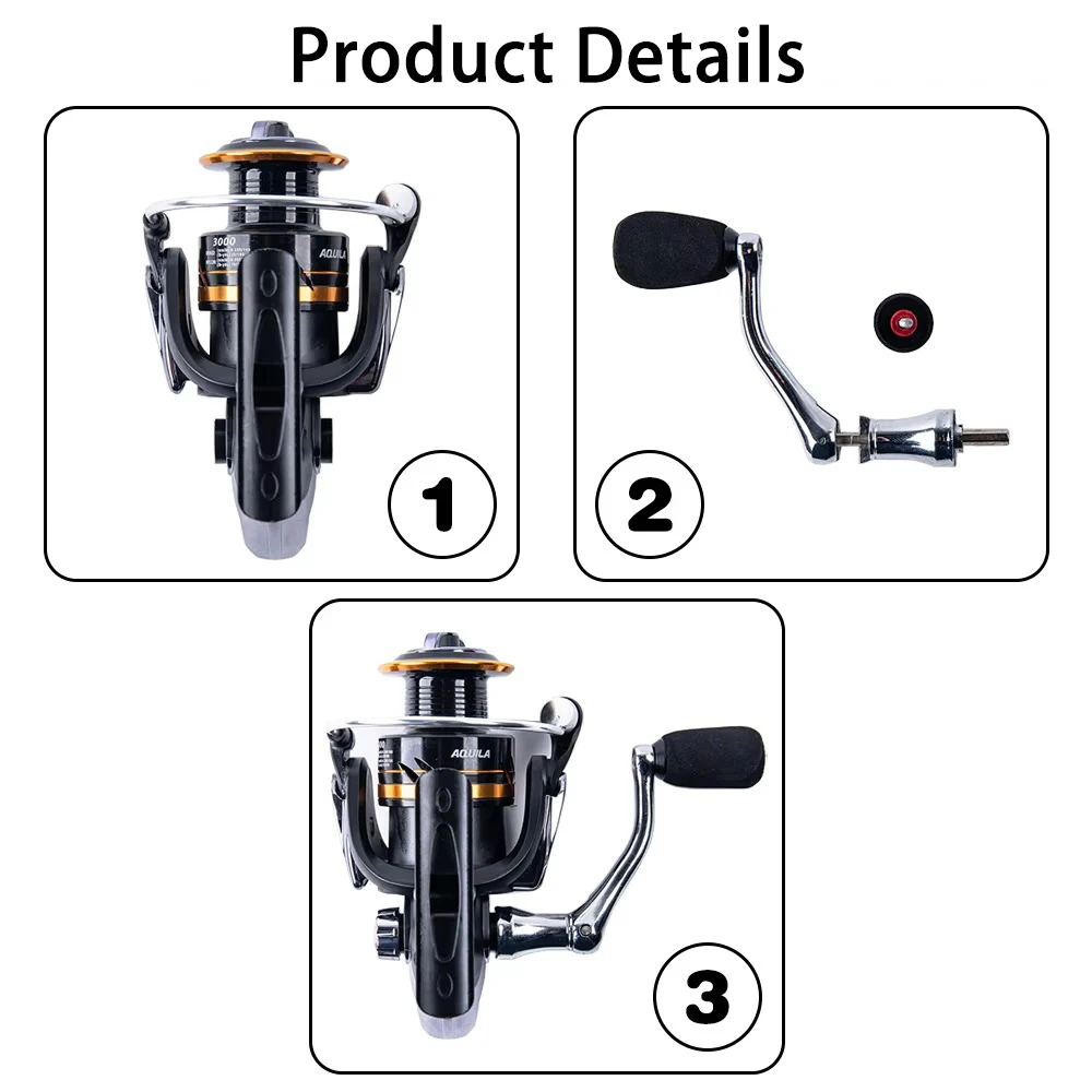Goture Small Spinning Fishing Reel 2000 Series 5.2:1 Gear Ratio CNC Aluminum Spool Ultra Smooth Reel  Fishing Tool