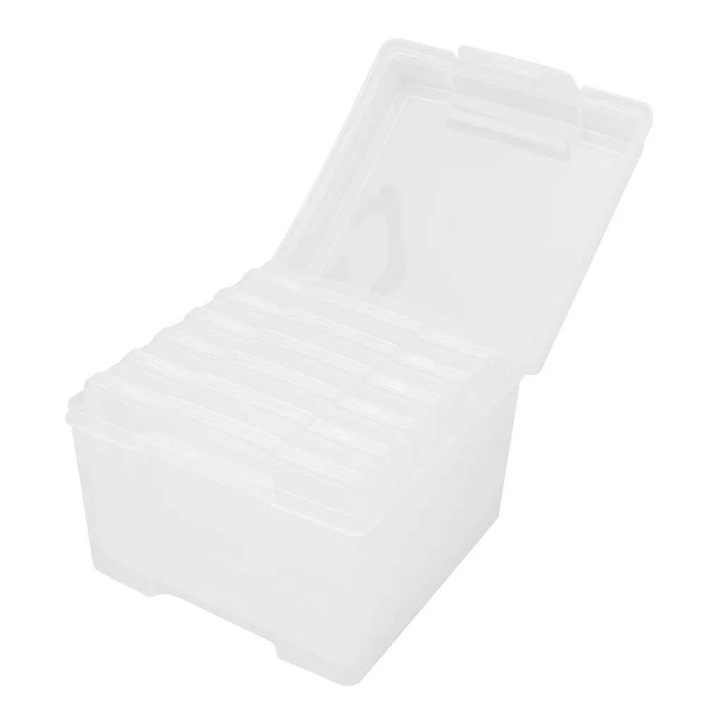 

Soft Photo Storage Box Plastic For Cards Postcards Organizer Household Multi-Functional Desktop Case Component Container Craft
