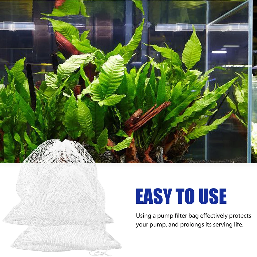 

2Pcs Water Pump Filter Bag Mesh for Pond Aquarium Pool Pump Debris Barrier Extended Life Support Drawstring Buckle Heavy Duty