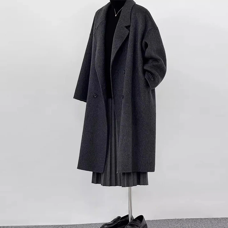 

Двустороннее женское пальто Camere с глубокими глазами Hepburn Sle, осень-зима, Новое поступление, корейское свободное длинное пальто на пуговицах све