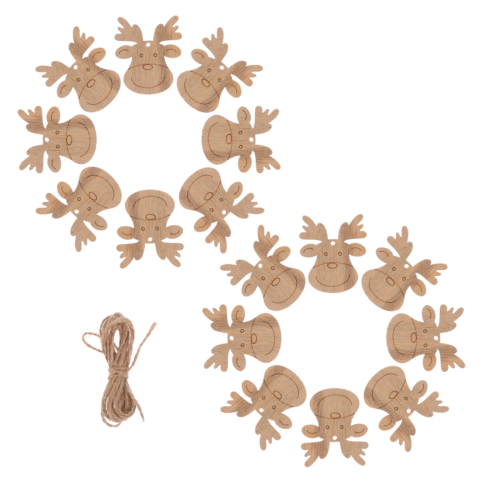 

20Pcs Christmas Design Wood Chips DIY Handmade Graffiti Slices Educational Wooden Crafts for Party Decor Hanging