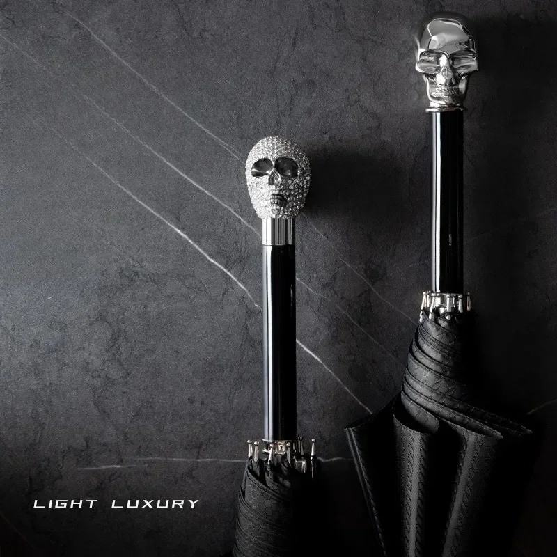 

Long Handle Umbrella Birthday Gift Automatic Umbrellas Household Luxury Metal Animal Head Non-slip Handle Umbrellas