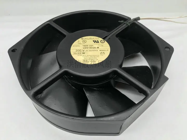 IKURA 1660-221 UZS15D20-M AC 200V 35/33W 172x150x38mm Server Cooling Fan