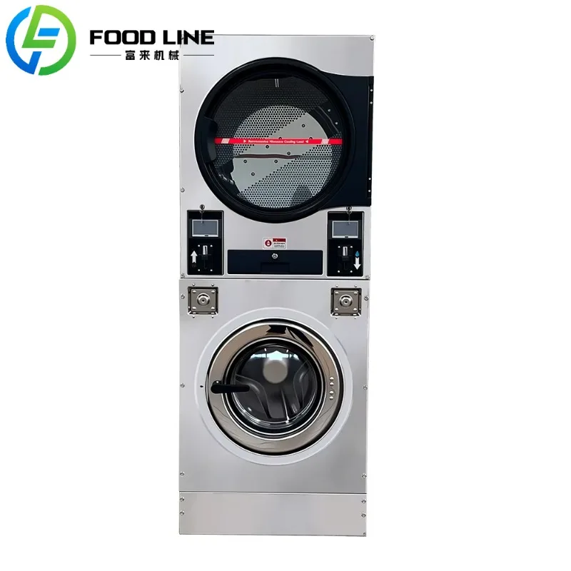 

12KG Self-Service Coin Operated Stacked Washing and Dryer Machine for Hotel School