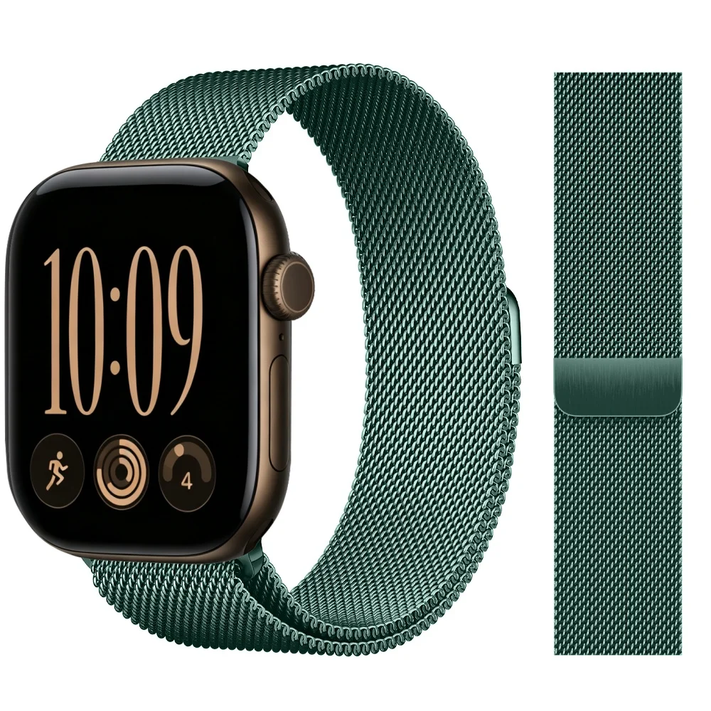 Milanese band voor Apple Watch, 46, 42, 44, 40, 45 mm, originele metalen band, geschikt voor iWatch Series 12, 11, 10, 9, 8, SE, Ultra 3, 4.