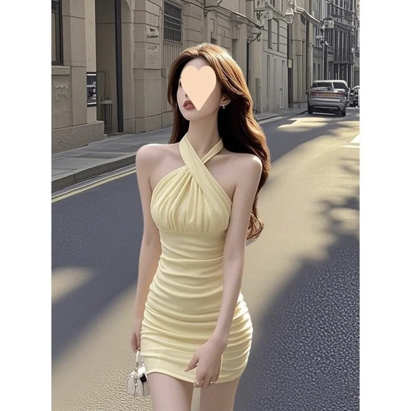 Sexy plissado verão novo sle emagrecimento ort dr feminino cintura alta tubo de algodão saia superior ci caminhada primavera outono temporada