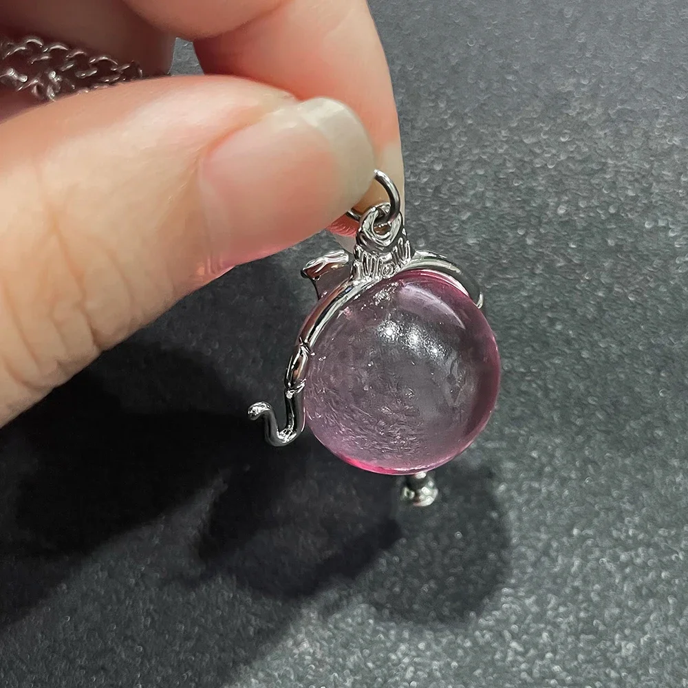 Anime W.I.T.C.H. Collares de corazón de Kandrakar, joyería, bola de cristal transparente rosa, colgante desmontable para niña y mujer, regalo