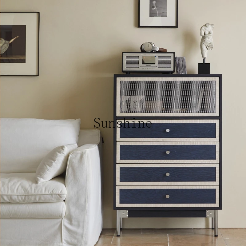 Simple modern solid wood five-bucket chest of drawers, bedroom bedside storage cabinet