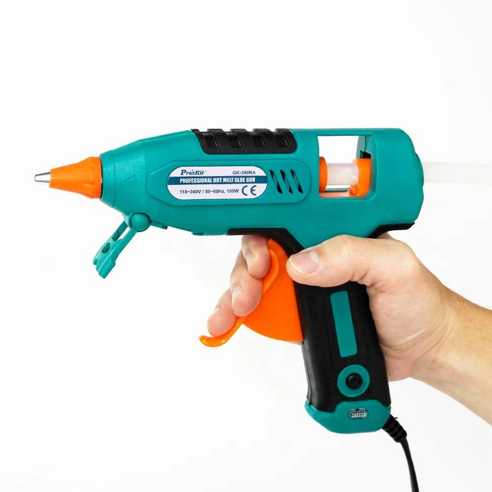 Pro'sKit Professional Hot Melt Glue Gun Fast Preheat Precision Nozzle 110V‑220V for Furniture Repair Gift Wrapping DIY Crafts