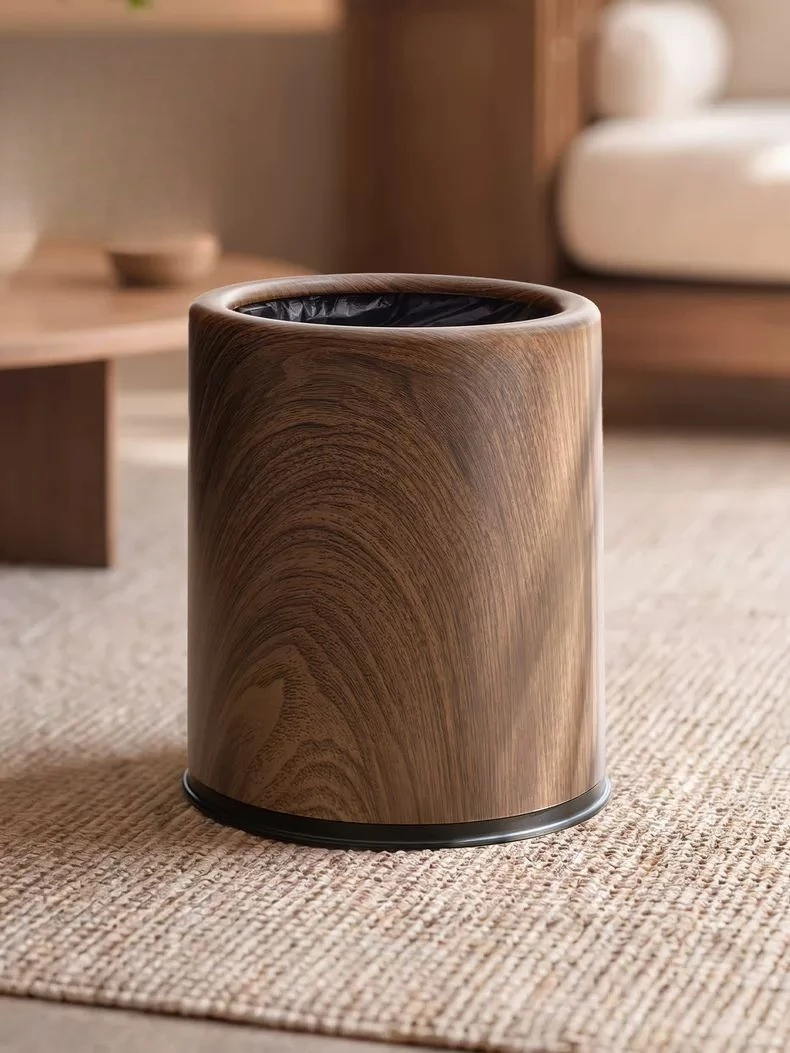 8L Lazy Corner Can Household Living  Bedroom Large Light Luxury High-end Medieval Style High Value Double Layer Trash Bucket