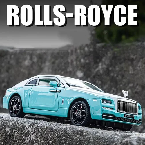 1/32 Rolls-Royce Wraith 자동차 모델 장난감, 다이캐스트 합금 차량, 4 도어 열림, 고무 타이어 사운드 라이트 풀백, 어린이 장난감 선물 