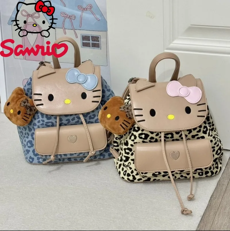 Hello Kitty New Women's Backpack Fashion High Quality Girls' Shopping Backpack Cartoon Versatile Women's Travel Backpack