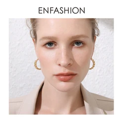 ENFASHION Punk Small Link Chain Hoop Earrings For Women Gold Color Round Hoops Earings Fashion Jewelry Pendientes Mujer E191088