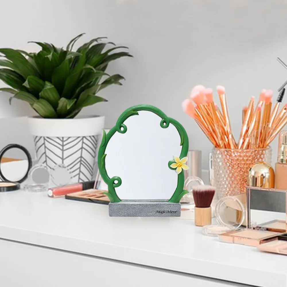 Tragbarer Spiegel in Blumenrebenform mit Sockel, Make-up-Spiegel mit hoher Klarheit, Dekor, langlebiger Mini-Kosmetikspiegel für Zuhause und Reisen