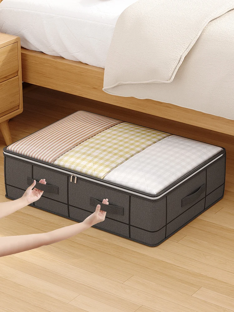 1PCS Foldable Under Bed Storage Bag Collapsible Storage Box with Large Transparent Window Suitable for Dorms Bedding Clothes