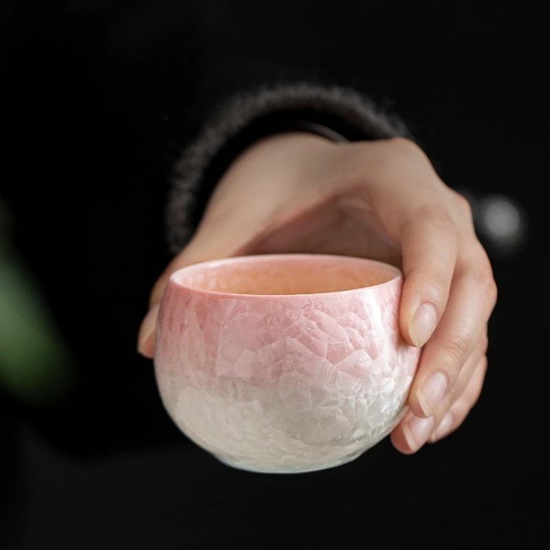 Kiln-Changed Crystalline Glaze meditation Cup Ceramic Master Cup Home Office Kung Fu Tea Set Single Tea Cup Tea Cup