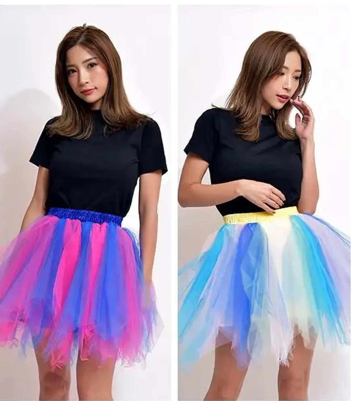 Women's Mini Tulle Skirt Multi-layer Mesh Elastic Waist Petticoats Rockabilly Ballet Dance Short Dress Ball Gowns Underskirt