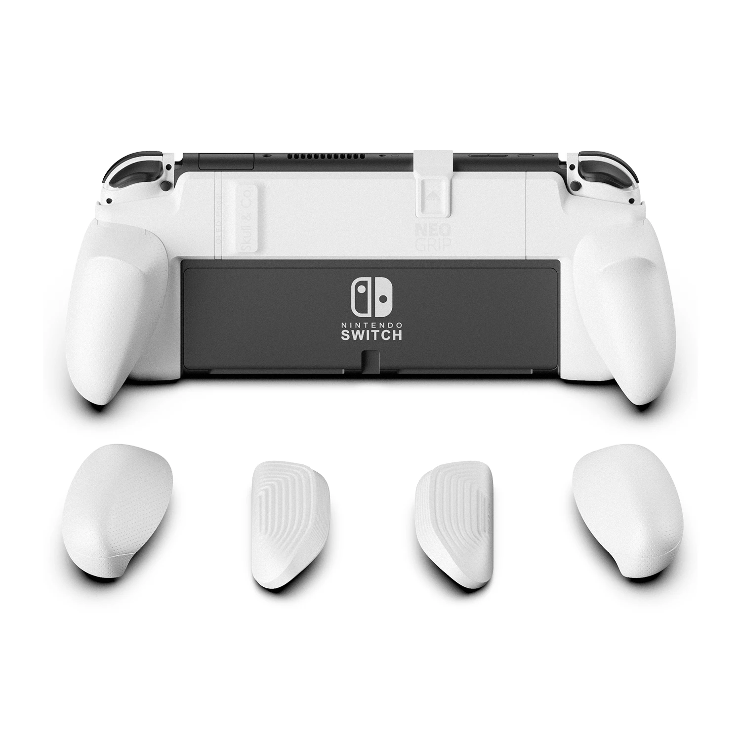 Skull & Co. NeoGrip with Replaceable Ergonomic Grip Protective Case for Nintendo Switch OLED and Regular Switch