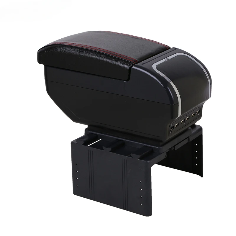 Universal Car Armrest Box Dual layer Large space Central Store Content box with cup holder ashtray USB interface Charging Car S