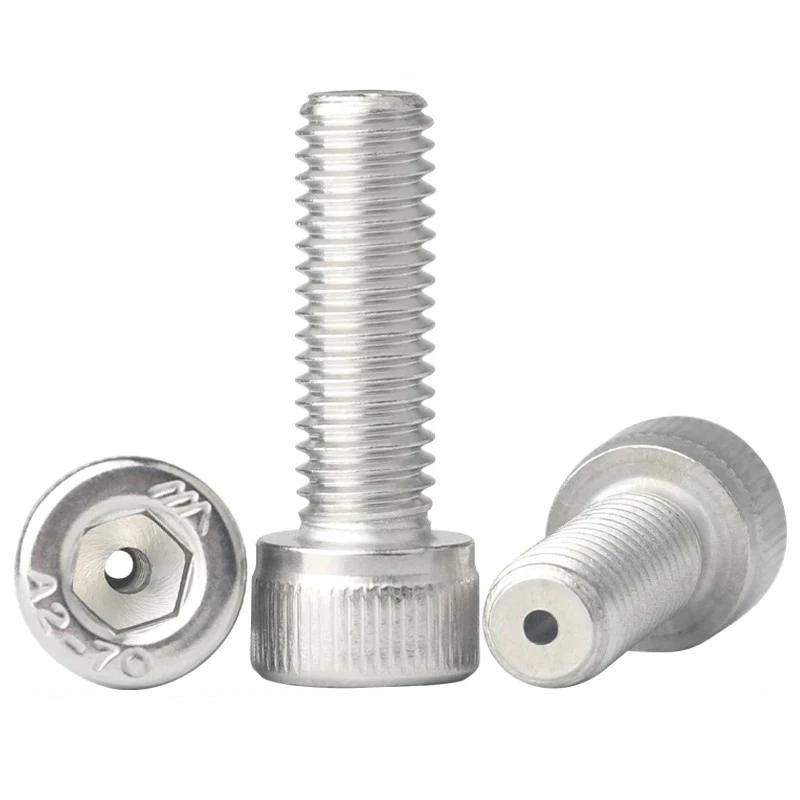 DIN912 M3 M4 M5 M6 M8 304 Stainless Steel Hollow Vent Screws Hex Socket Cap Head Bolts Through Air-out Hole Vacuum Bleeder Screw