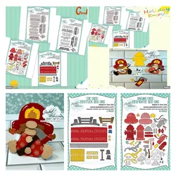 Firefighter Add Ons Gnome Dies for Card Making Scrapbooking Tools Clear Stamps and Cutting Dies Embossing Stamp Decorative