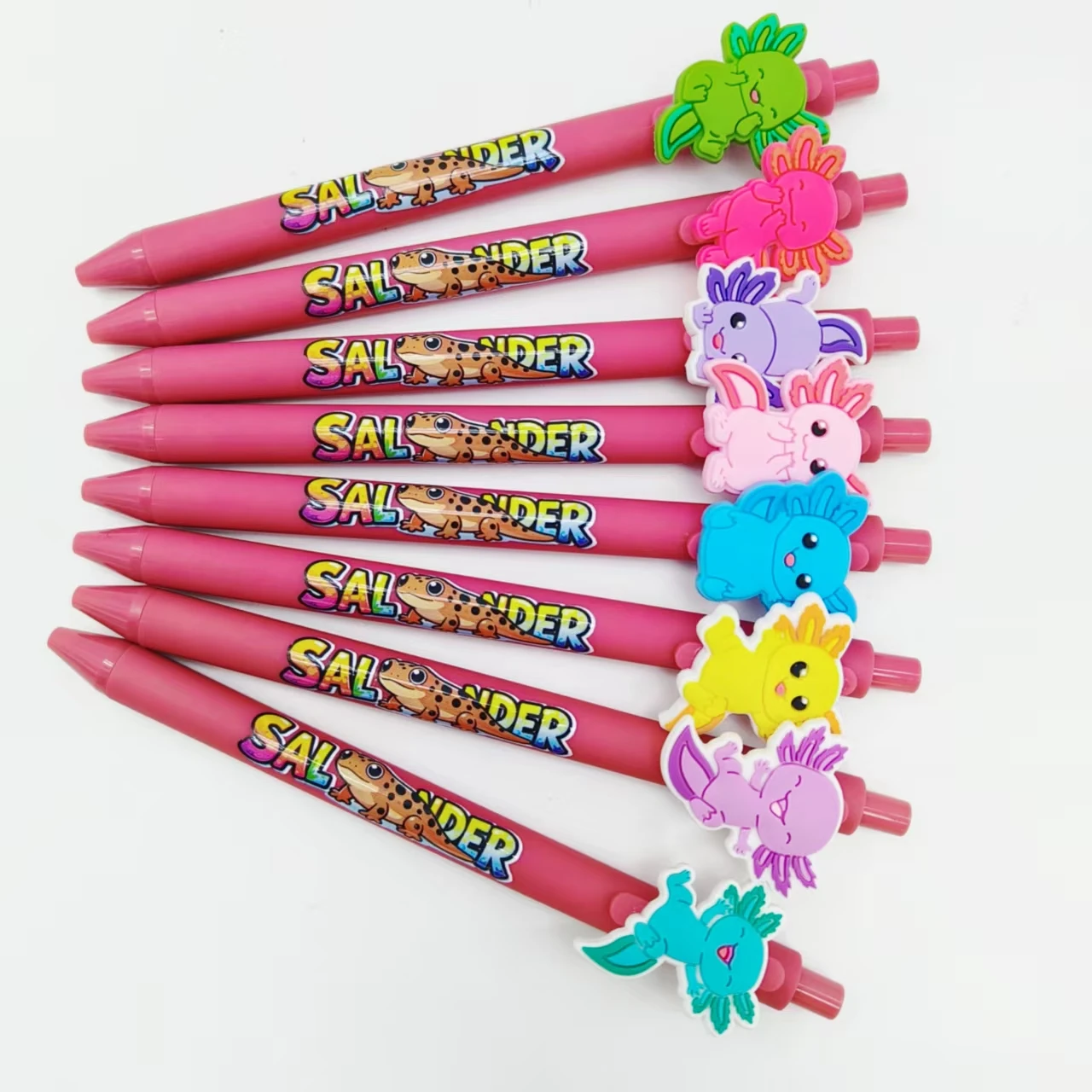 10 قطعة/14 قطعة قلم حبر جاف من السلمندر قلم هدية عالمي قصير الوردي روج #5