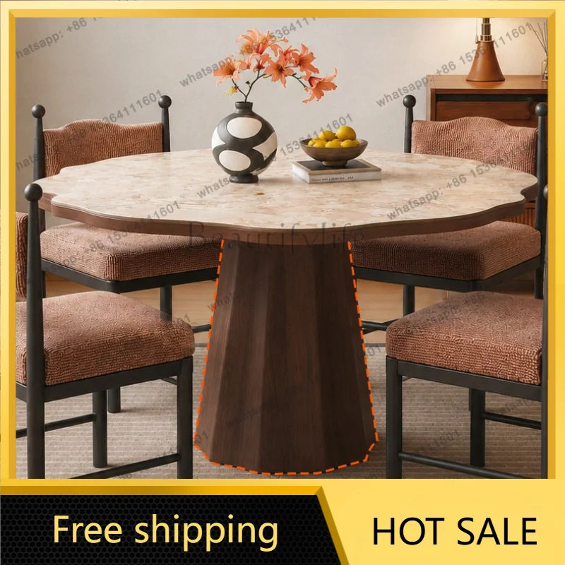 Factory Direct Sales Dining Table Chinese Antique Slate Home Dining Solid Wood Premium Restaurant