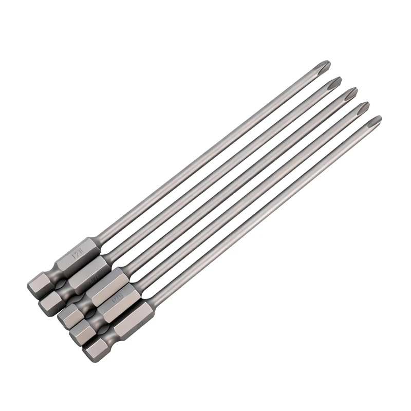 

100/150/200/300 мм универсальная магнитная отвертка с хвостовиком 1/4 дюйма, 5 шт., стальные магнитные противоскользящие биты S2 для электрической отвертки