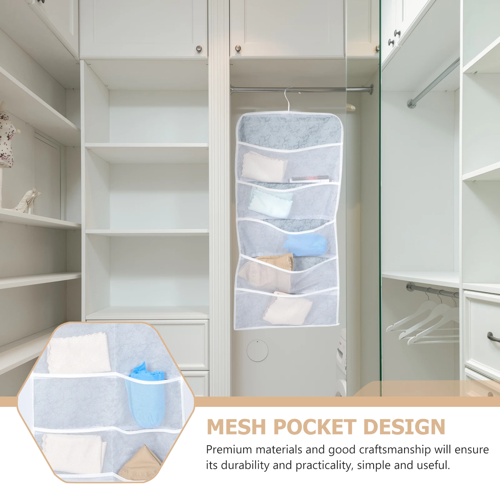 

Double-Side Bra Organizer Bra Hanging Storage Bag For Bedroom Dormitory Wardrobe Hanging Underwear Organizer Multi-Layer Folding