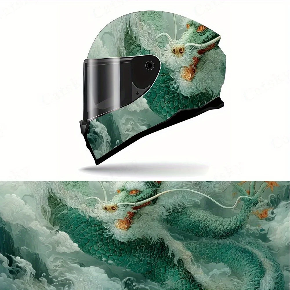 

Qinglong Helmet Sticker - Waterproof Self-adhesive Motorcycle Helmet Sticker, Durable Surface Protection, Unique Oriental Style