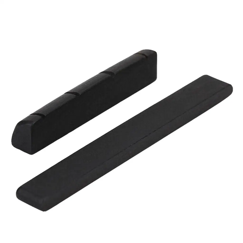 4 String Ukulele Ebony Nut Saddle Smooth Bone Guitar Bridge Part for Acoustic Ukulele Musical Instrument Accessories