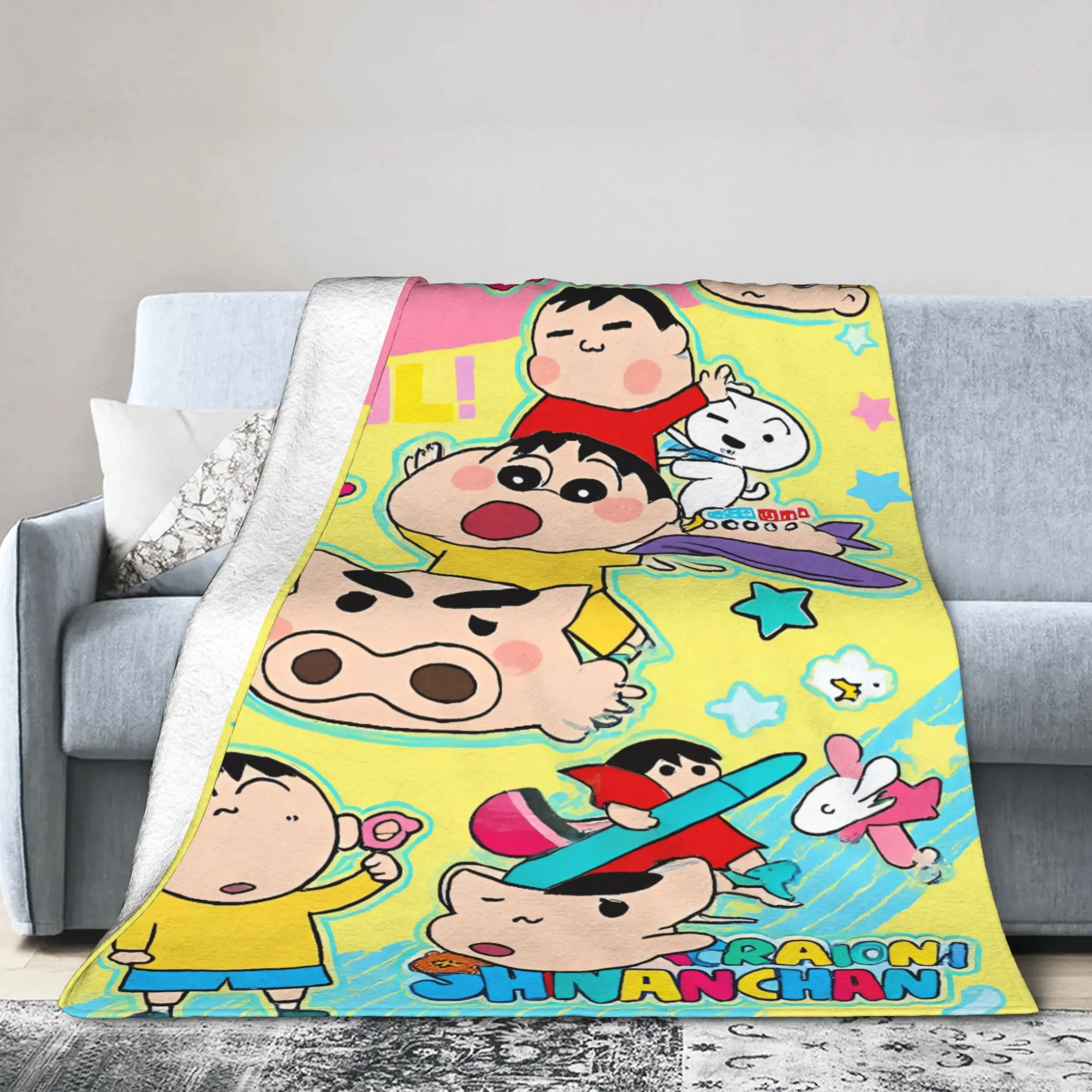 

Crayon Shin-chans Flannel Blanket Winter Warm Soft Throw Blanket for Children Couch Bed Fluffy Bedspread Sofa Bed Cover