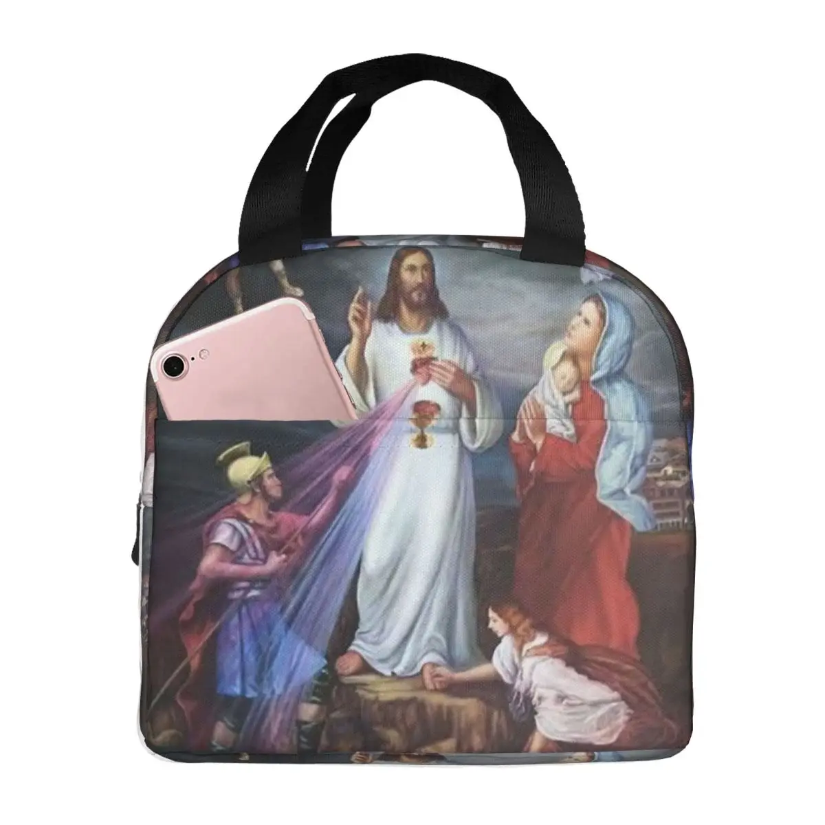 

Divine Mercy Lord Jesus I Trust In You Insulated Lunch Bag Cooler Thermal Food Box Tote Portable Lunch Boxes Container