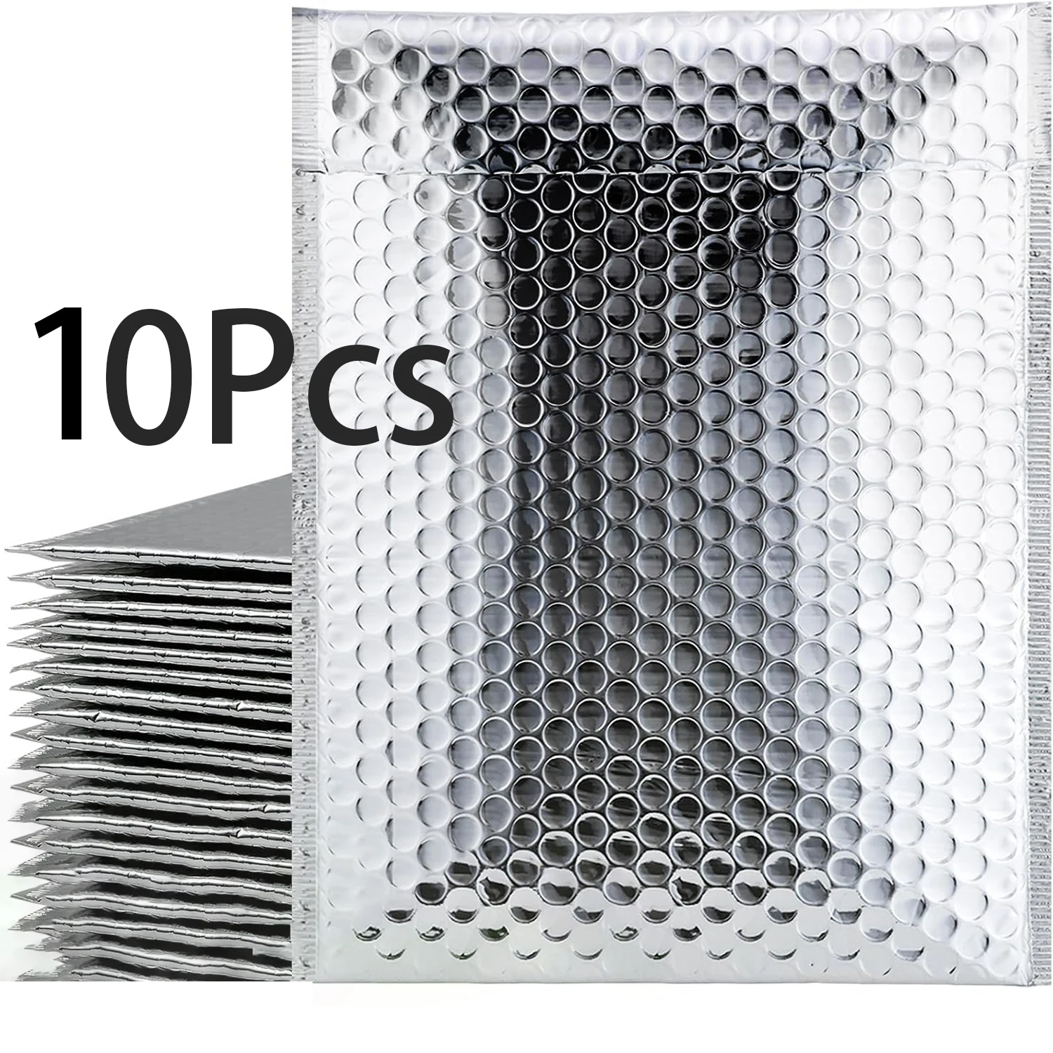 10Pcs Silver Bubble Mailers Self Seal Padded Envelopes Waterproof Shockproof Mailing Bags Small Business Gift Shipping Packaging