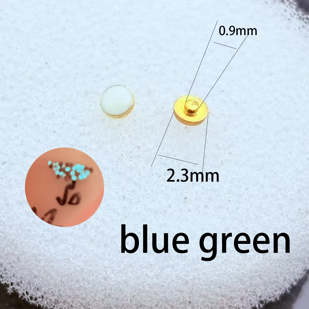 Watch accessories luminous beads blue and green watch outer ring luminous beads small hole fluorescent jewelry stone diamond lum