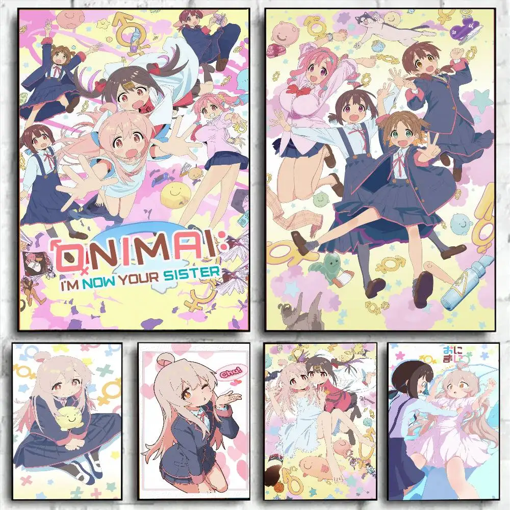 Anime Onimai Im Now Your Sister Kawaii Girl Poster Waterproof HD Art Wall Decal Self-Adhesive Print. Aesthetic Home Room Decor f