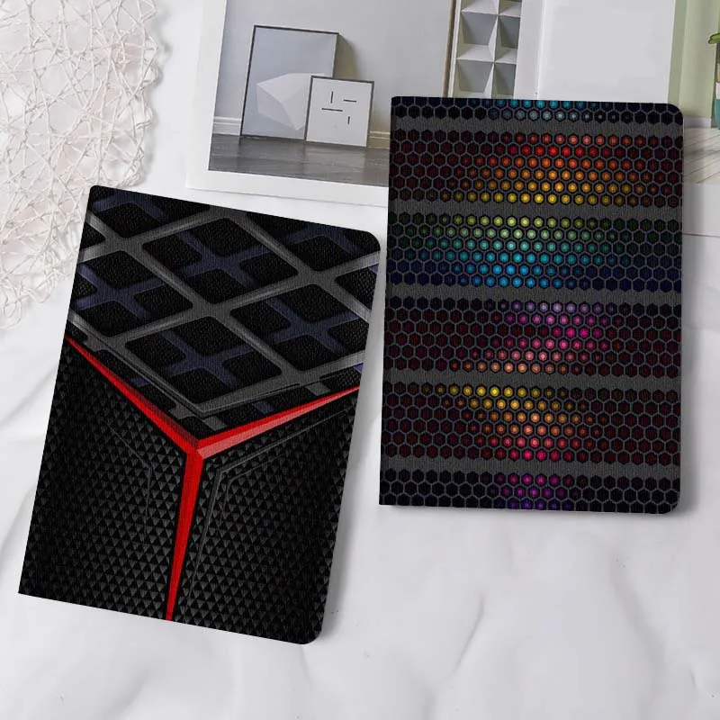 

Cool Hexagon Colorful Gift For iPad Pro Air Mini 2 3 4 5 6 7 6th 7th 10th 11th 10.2 9.7 10.5 11 Foldable Tablet Case