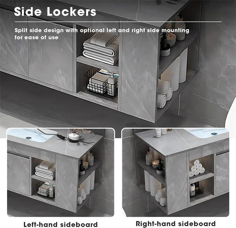 High Quality Bathroom Cabinet With Sink Easy Organization Bathroom Vanity Cabinet Side Storage Wall Mounted Vanitypromote sales