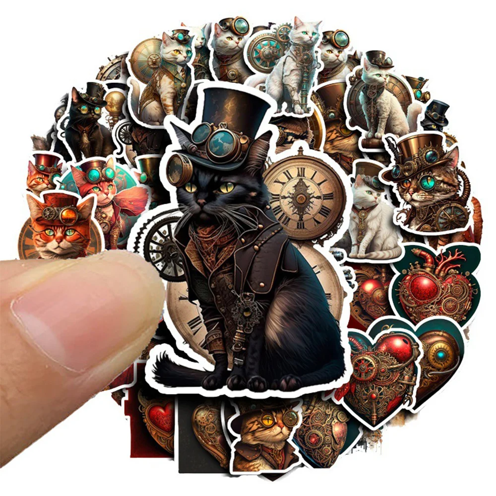 10/30/50PCS Punk Vintage Goth Cats Graffiti Stickers Aesthetic Waterproof Decorative Motorcycle Car Laptop Vinyl Cool Decals Toy