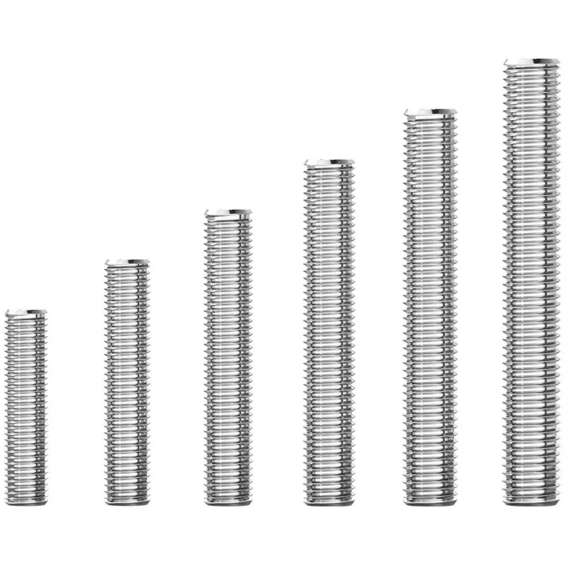 1-40pcs M5 M6 Threaded Rod 304 Stainless Steel Screw Fully Metric Headless Bolt Thread Stud Rods Screws Length 16-800mm