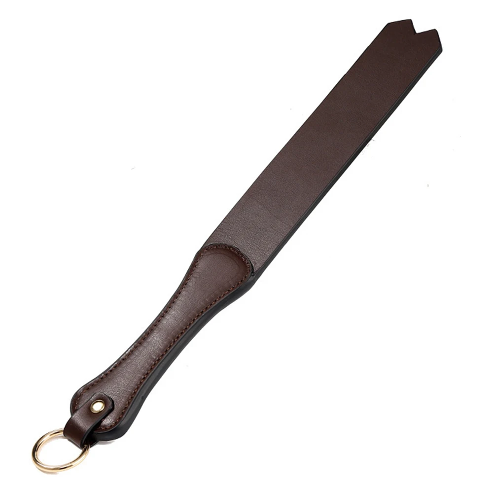 36CM PU Leather Paddle,Handmade Deluxe Riding Crop PU Leather Horsewhip，Punk Rivet Bat HorseWhip