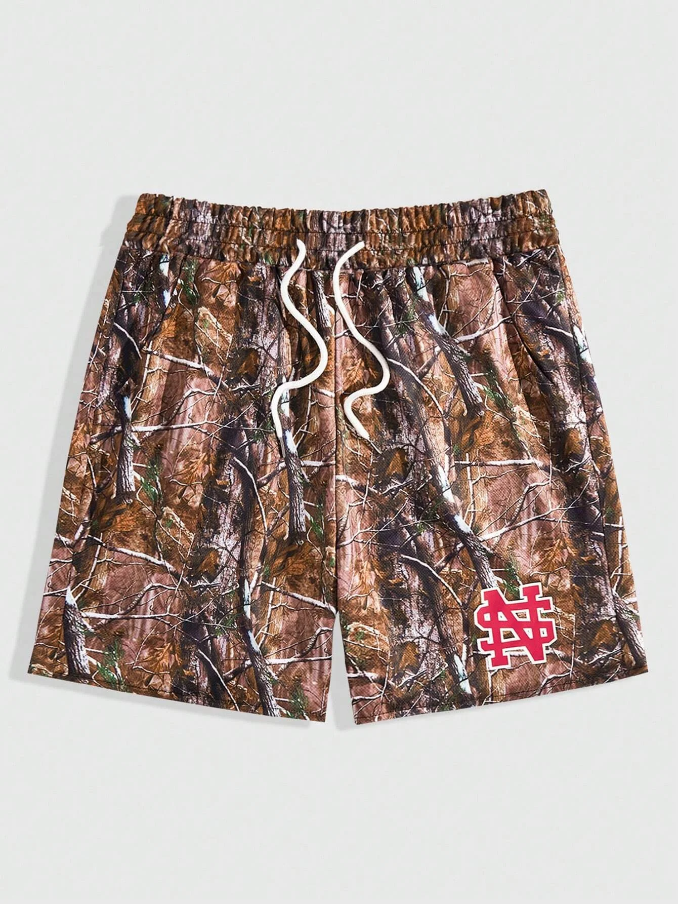 Zomer Dames Casual Strandshorts 3D Tak Print Modieuze Sportshorts Losse Sneldrogende Strandvakantie Shorts met Trekkoord