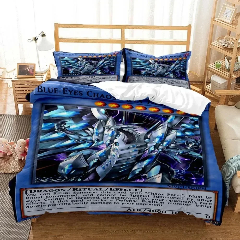 Anime Yu-Gi-Oh Game Card Bedding Set Boys Girls Twin Queen Size Duvet Cover Pillowcase Bed Kids Adult Fashion Home Textileextile