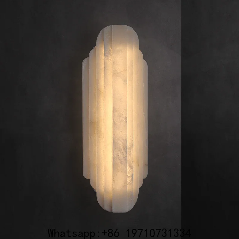 

Light Luxury Natural Marble Wall Lamp Modern Minimalist Living Room Background Wall Lamp Hotel Lobby Entrance Bedroom Lighting