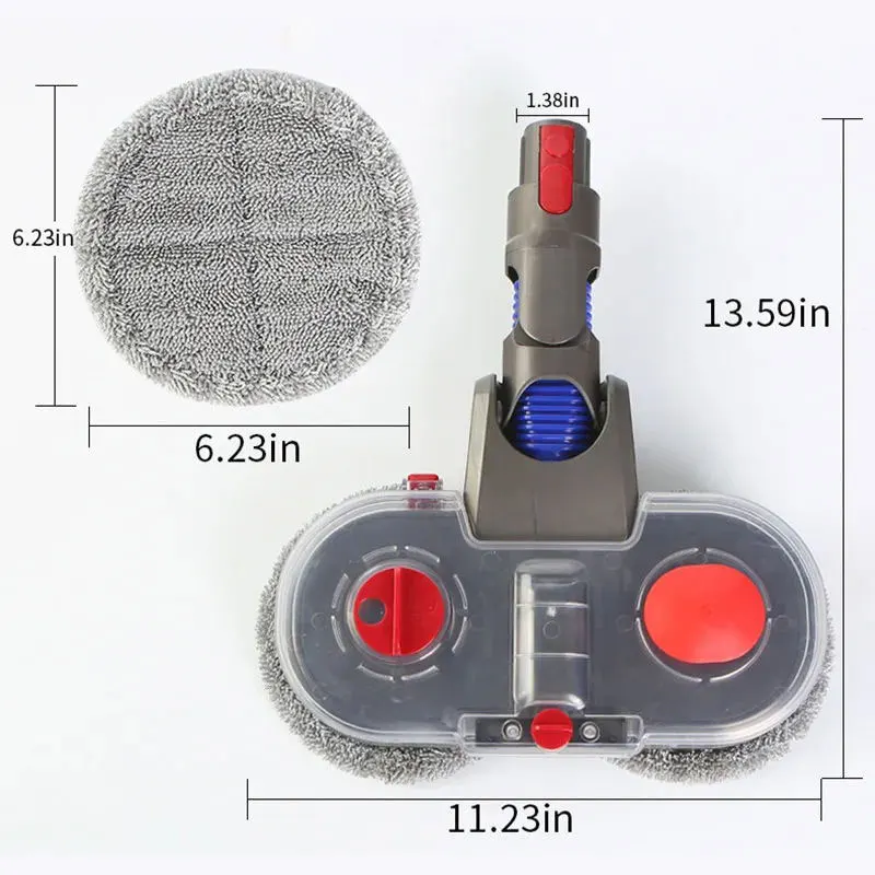 Mop Head for Dyson V7 V8 V10 V11 V15 Vacuum Cleaner Electric Mop Attachment with Detachable Water Tank and 6 Reusable Mop Pads