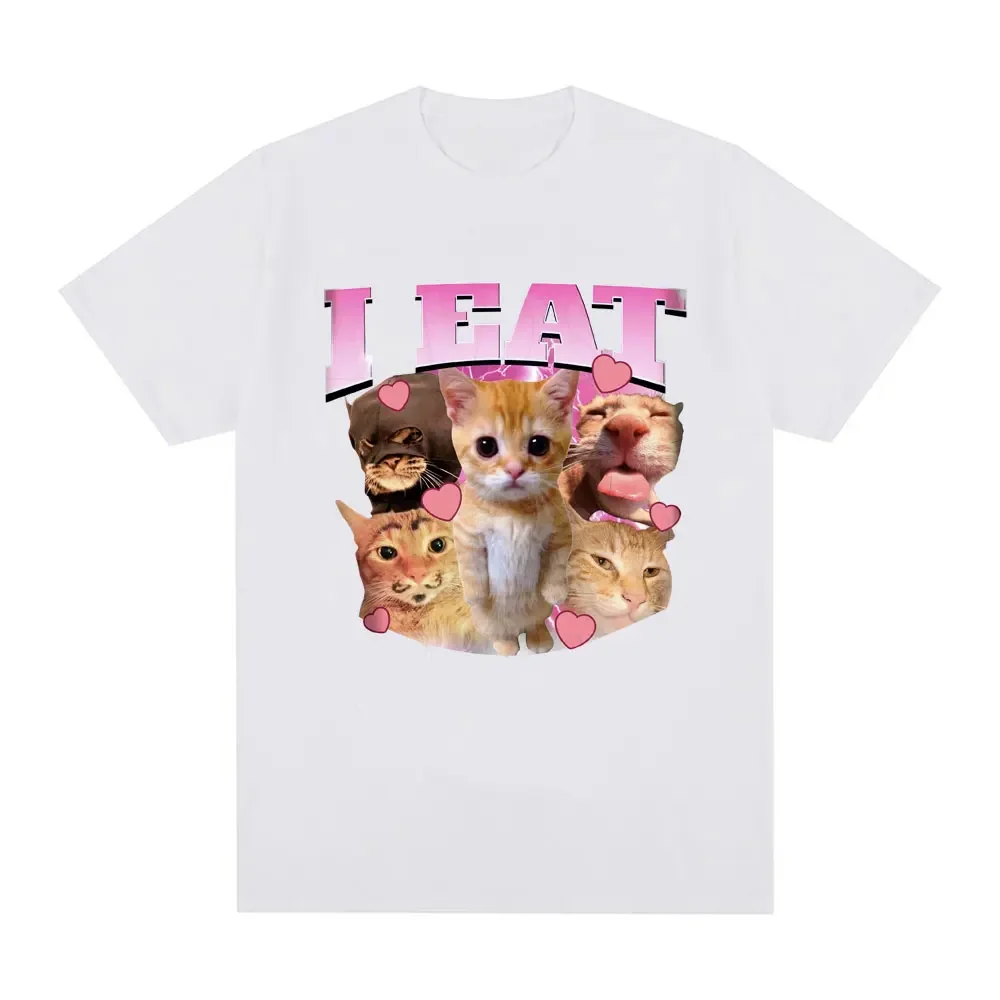 Jem zabawny El Gato Meme smutny płaczący wzór kota t-shirt damski na co dzień luźny T-shirt moda Harajuku T-shirt w stylu Vintage