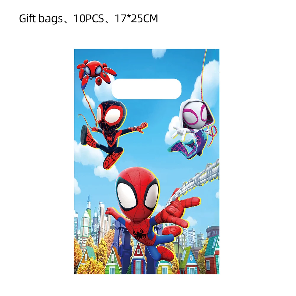 10/40pcs 16.5*25cm Plastic Gift Bag Disney Avengers SpiderMan Kid Boy Birthday Party Supplies Cartoon Superhero Theme Decoration