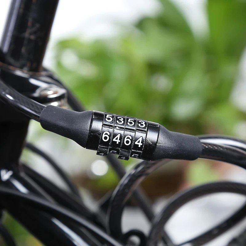 

1m Bicycle 4-Character Non Changeable Password Lock, Steel Wire Lock, Anti-Theft Lock